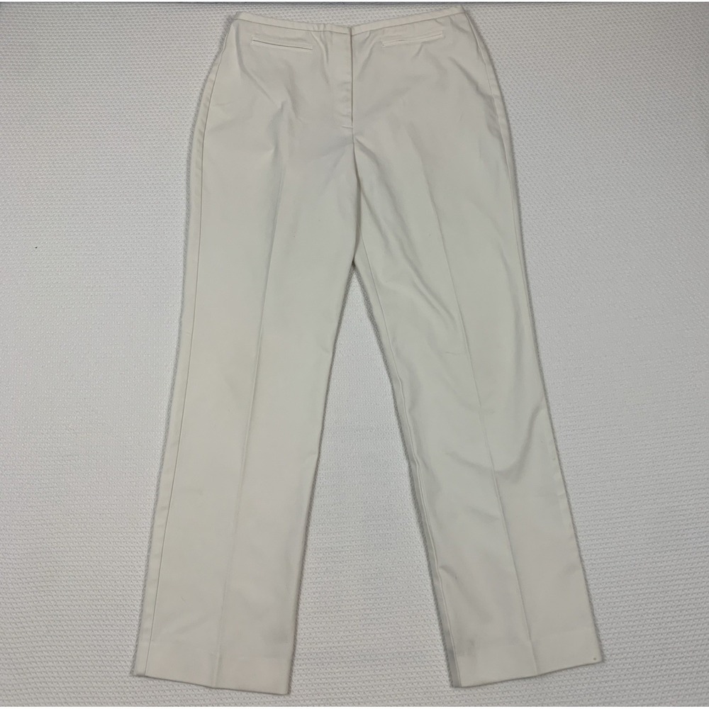 The Limited White Straight Leg Dress Pants Womens 10 Stretch Work Business